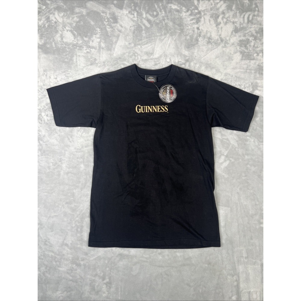 Guinness Black Classic Gold Logo Beer T-Shirt Men's Size Medium